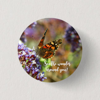Macaron Rond 2,50 Cm Hermosa Mariposa polinizando flores