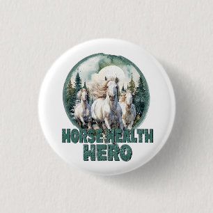 Macaron Rond 2,50 Cm Héros de la santé du cheval, Vintage Equine Retro 