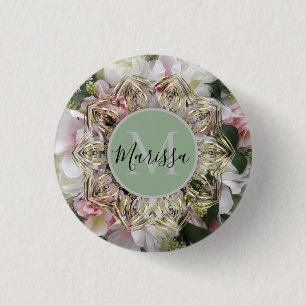 Macaron Rond 2,50 Cm Hexagon or floral Mandala Monogramme