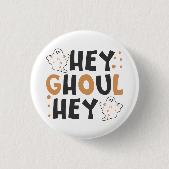 Macaron Rond 2,50 Cm Hey Ghoul Hey Button (Devant)