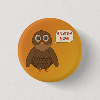 Macaron Rond 2,50 Cm Hibou d'amour