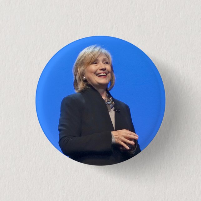 Macaron Rond 2,50 Cm Hillary Clinton le champion - boutons (Devant)