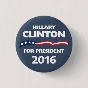 Macaron Rond 2,50 Cm Hillary Clinton pour le président 2016