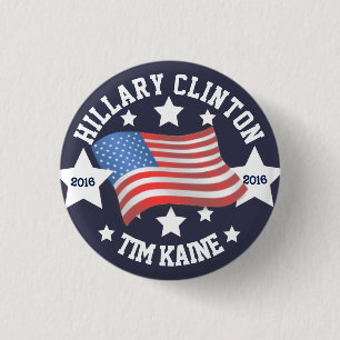 Macaron Rond 2,50 Cm Hillary Clinton/Tim Kaine