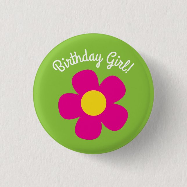 Macaron Rond 2,50 Cm Hippie Flower's Birthday Party (Devant)