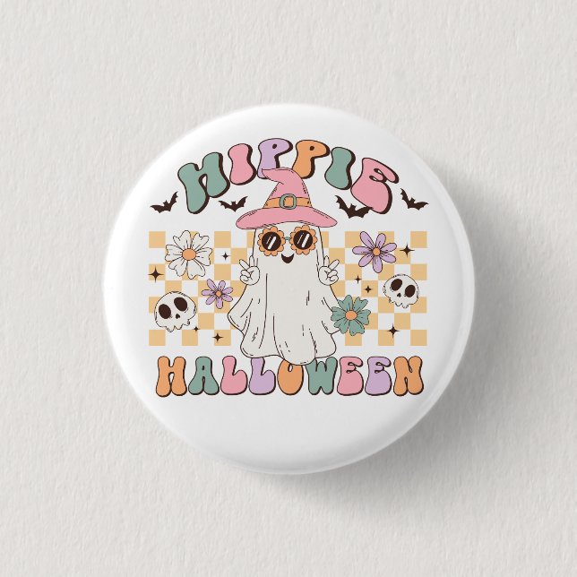 Macaron Rond 2,50 Cm Hippie Halloween (Devant)