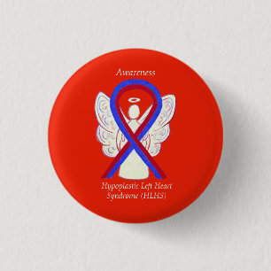 Macaron Rond 2,50 Cm HLHS Sensibilisation Ruban Angel Bouton Personnali