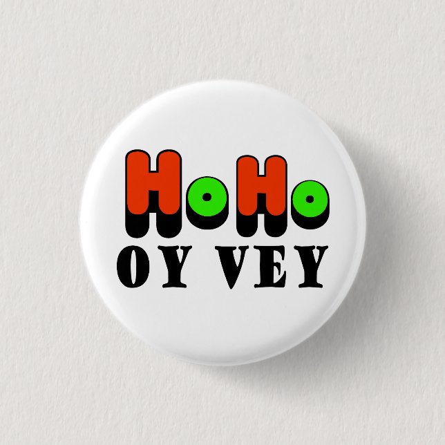 Macaron Rond 2,50 Cm Ho Ho bouton d'Oy Vey Chrismukkah (Devant)