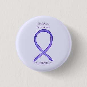 Macaron Rond 2,50 Cm Hodgkins Lymphoma Art Violet Ruban Pins Personnali