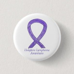 Macaron Rond 2,50 Cm Hodgkins Lymphoma Violet Ruban Personnalisé Pins d