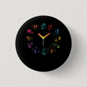 Macaron Rond 2,50 Cm Horloge créative Math Aimer cette horloge mathémat