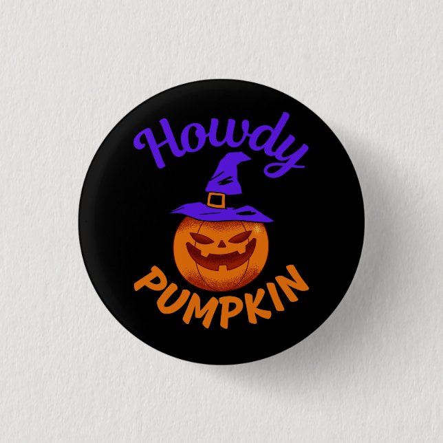 Macaron Rond 2,50 Cm Howdy Citrouille Halloween (Devant)
