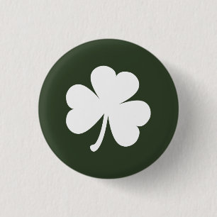 Macaron Rond 2,50 Cm Hunter Green avec Shamrock irlandais