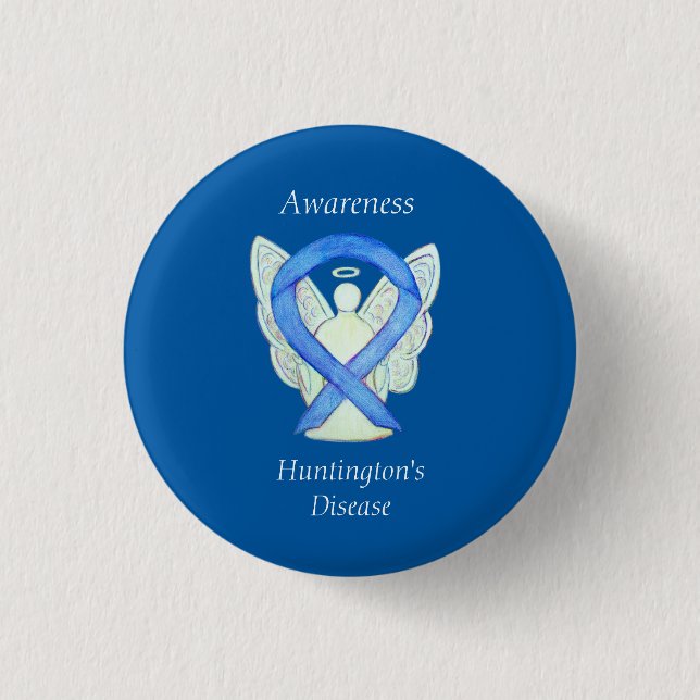 Macaron Rond 2,50 Cm Huntington's Disease Awareness Ribbon Angel Pin (Devant)