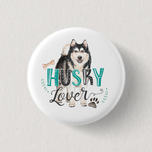 Macaron Rond 2,50 Cm Husky Lover Button