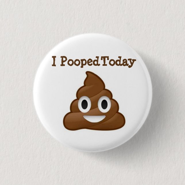Macaron Rond 2,50 Cm I de Pooped bouton d'emoji aujourd'hui (Devant)
