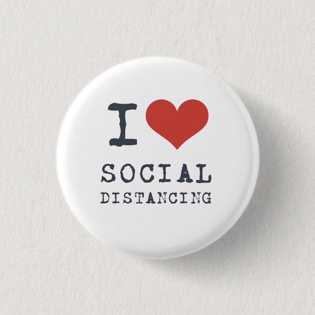 Macaron Rond 2,50 Cm I Heart Social Distancing Introvert (Devant)