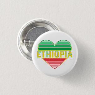 Macaron Rond 2,50 Cm I Love Ethiopia, Ethiopian Heart