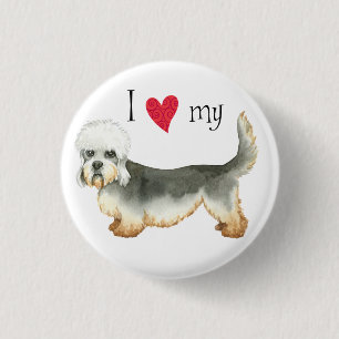 Macaron Rond 2,50 Cm I Love my Dandie Dinmont Terrier