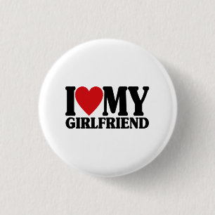 Macaron Rond 2,50 Cm I Love My Girlfriend - Joli cadeau de jumelage pou