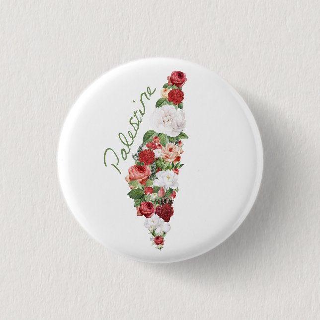 Macaron Rond 2,50 Cm I Love Palestine Ma patrie Carte palestinienne (Devant)