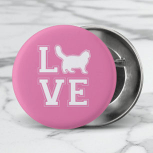 Macaron Rond 2,50 Cm I Love Ragdoll Chats Tactique Audacieuse Typograph