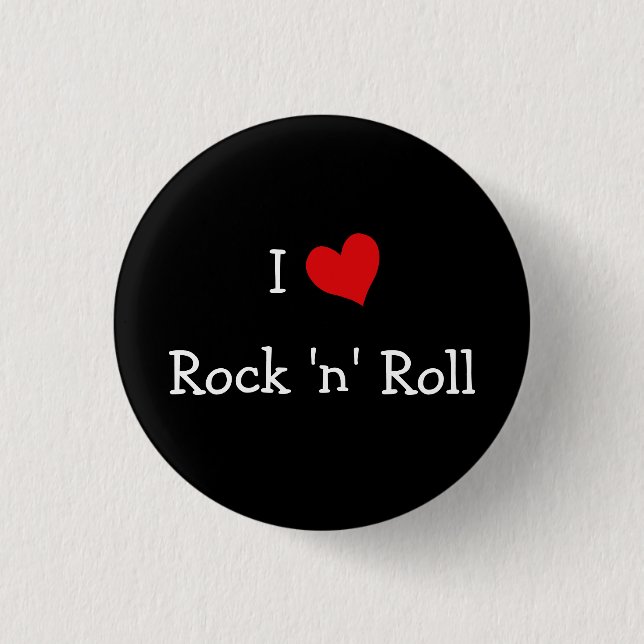 Macaron Rond 2,50 Cm I Love Rock 'n' Roll (Devant)