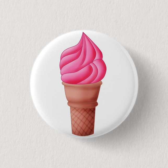 Macaron Rond 2,50 Cm Icecream fraise - Bouton (Devant)