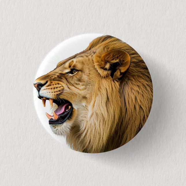 Macaron Rond 2,50 Cm Icône : lion (Devant)