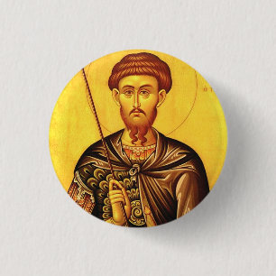 Macaron Rond 2,50 Cm icône orthodoxe de saint Théodore Tiron