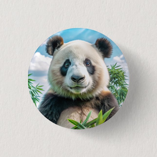 Macaron Rond 2,50 Cm Icône : panda (Devant)