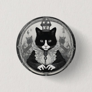 Macaron Rond 2,50 Cm Il/lui Goth Kitty