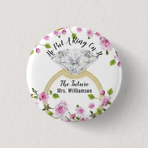 Macaron Rond 2,50 Cm Il y a mis une bague dessus Moderne Floral Diamant