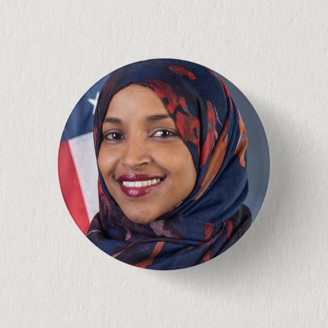 Macaron Rond 2,50 Cm Ilhan Omar Button (Devant)