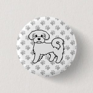 Macaron Rond 2,50 Cm Illustration de chien de dessin animé mignon malta