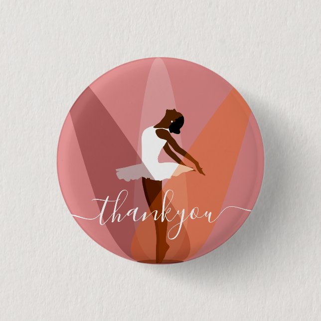 Macaron Rond 2,50 Cm Illustration de danse de ballerine noire moderne (Devant)