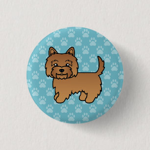 Macaron Rond 2,50 Cm Illustration de dessin animé de chien Terrier Cair
