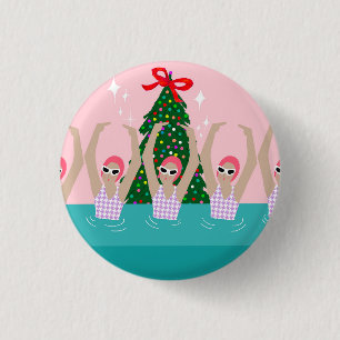 Macaron Rond 2,50 Cm Illustration de nageurs artistiques personnalisés 