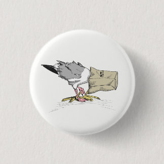 Macaron Rond 2,50 Cm Illustration drôle d'oiseau du bouton | d'échouer