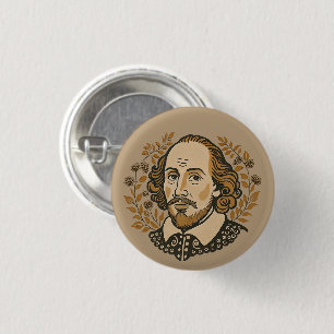 Macaron Rond 2,50 Cm Illustration du portrait de William Shakespeare QU