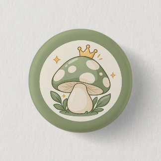Macaron Rond 2,50 Cm Illustration du roi des champignons verts Cottagec