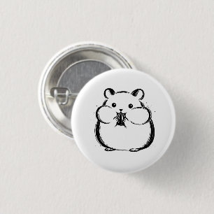 Macaron Rond 2,50 Cm Illustration d'un hamster minimaliste au trait d'e
