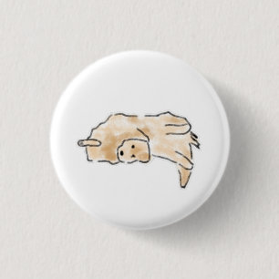 Macaron Rond 2,50 Cm Illustration mignonne de chien paresseux allongé d