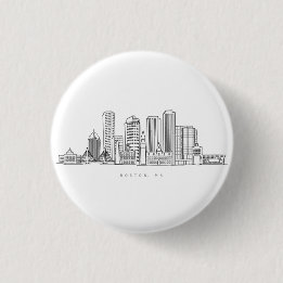 Macaron Rond 2,50 Cm Illustration minimaliste de la ligne aérienne de B
