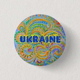 Macaron Rond 2,50 Cm Imaginaire d'art populaire Motif Ukraine Porte - c