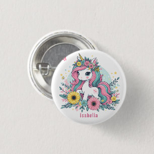 Macaron Rond 2,50 Cm Imaginaire floral mignon Monde enchanté de fille U