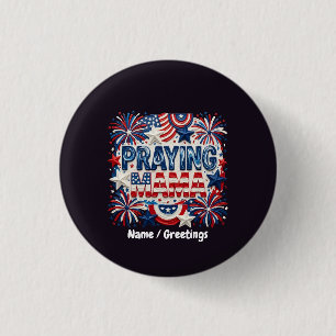 Macaron Rond 2,50 Cm Impression d'art patriotique de Maman priante  Rou