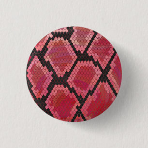 Macaron Rond 2,50 Cm Impression serpent noir et rouge