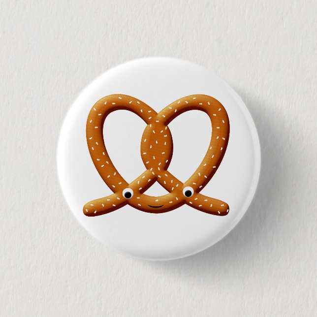 Macaron Rond 2,50 Cm Imprimantes de dessin Cute Pretzel (Devant)