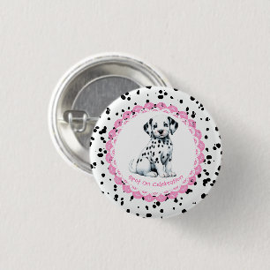 Macaron Rond 2,50 Cm Imprimé Dalmatien Anniversaire   Fête Noir et Blan
